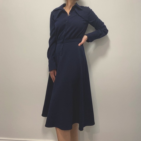 ba&sh navy button shirt dress - Picture 2 of 4